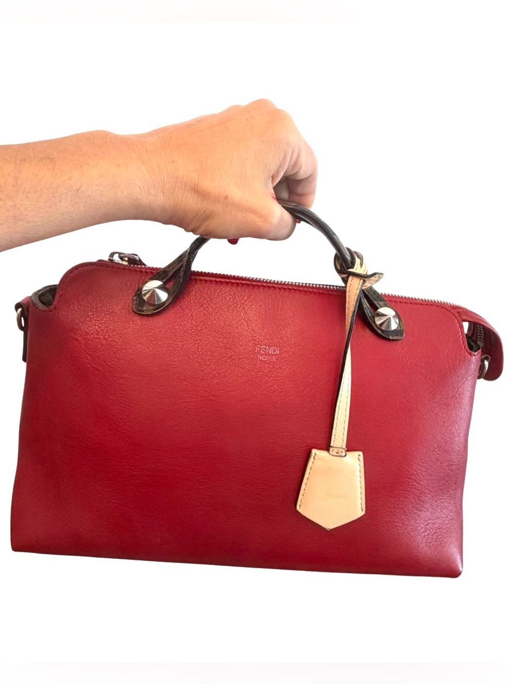 Fendi 8BL124 By the Way Medium Leather Red 2way Crossbody Handbag Made in Italy - Picture 17 of 17